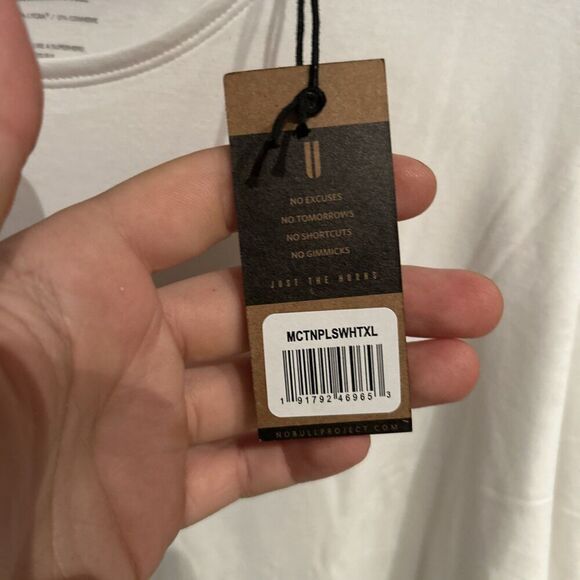 Nobull Mens XL Long Sleeve Shirt White Performance Gym Stretch - Picture 3 of 5